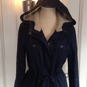 Jack by BB Dakota Navy Hooded Coat with Fleece